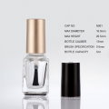 high quality refillable portable empty clear 15ml cosmetic glass nail polish bottle for sale